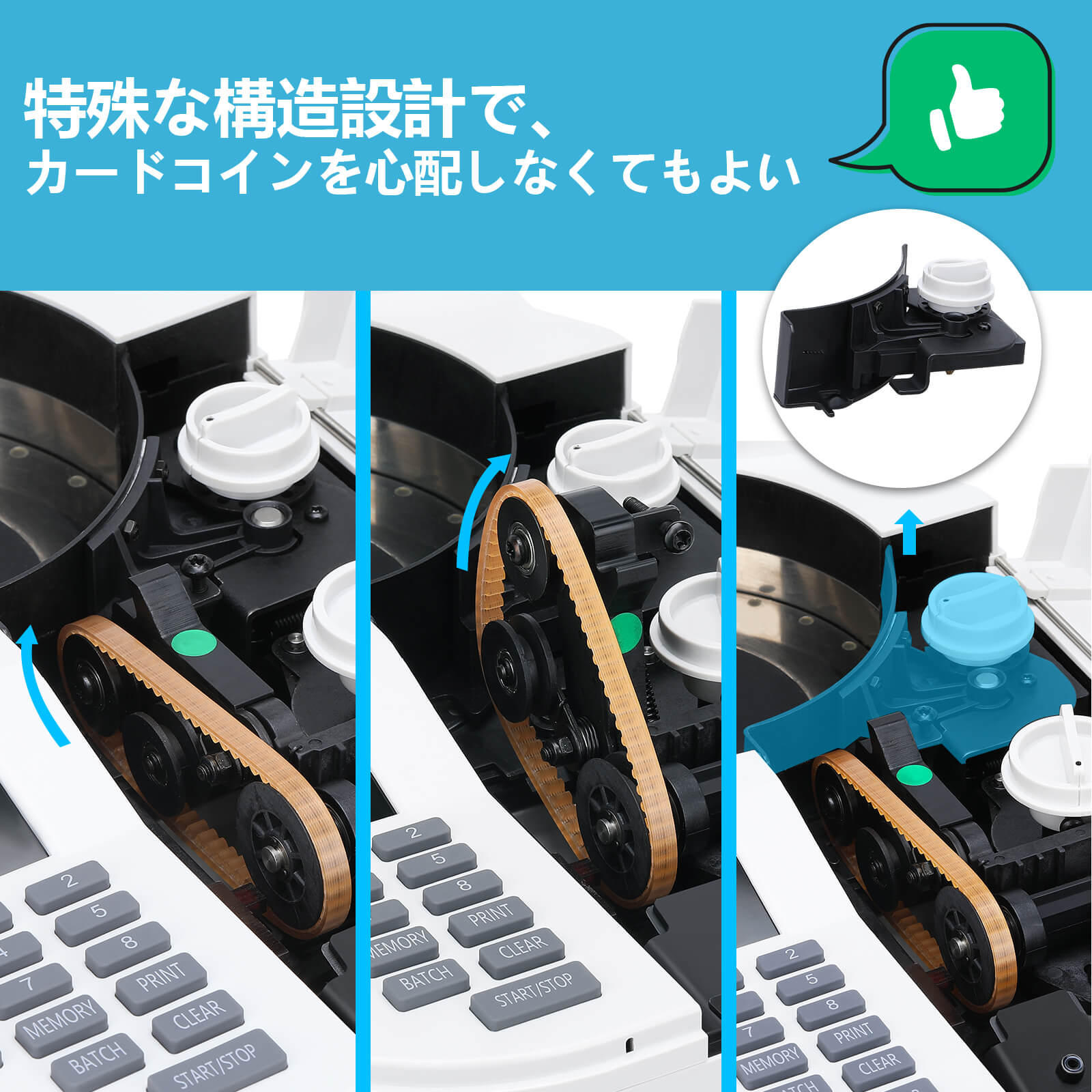 【値下】MORICASH コインカウンター 大容量コインカウンター ポータブル式硬貨計数機 C-10 | MORICASH